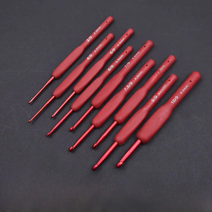 Red crochet DIY hand-weaving tool