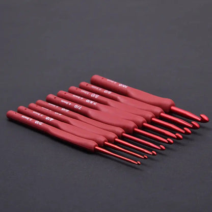 Red crochet DIY hand-weaving tool