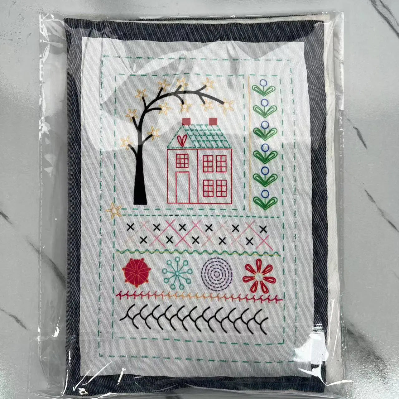 Embroidery Stitch Guide Book with Needlework Kit