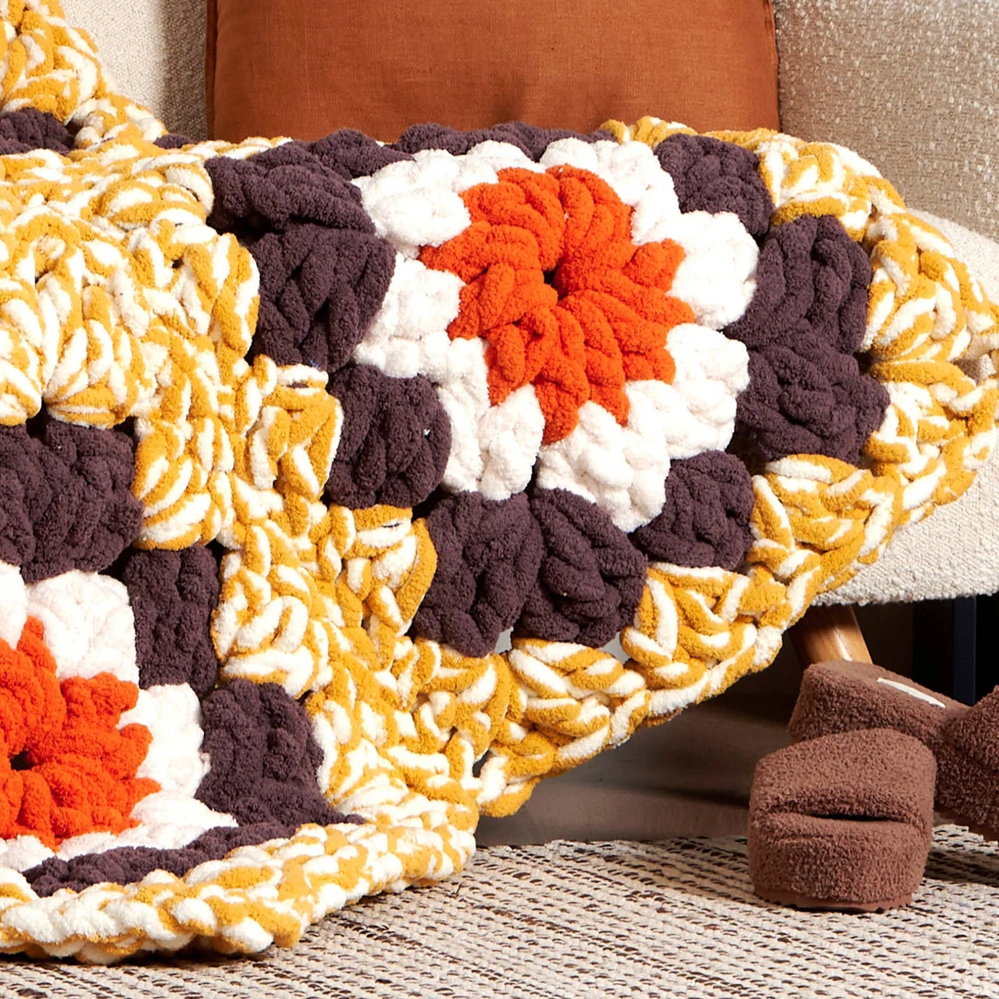 Bernat Gigantic-Granny Crochet Blanket or Rug