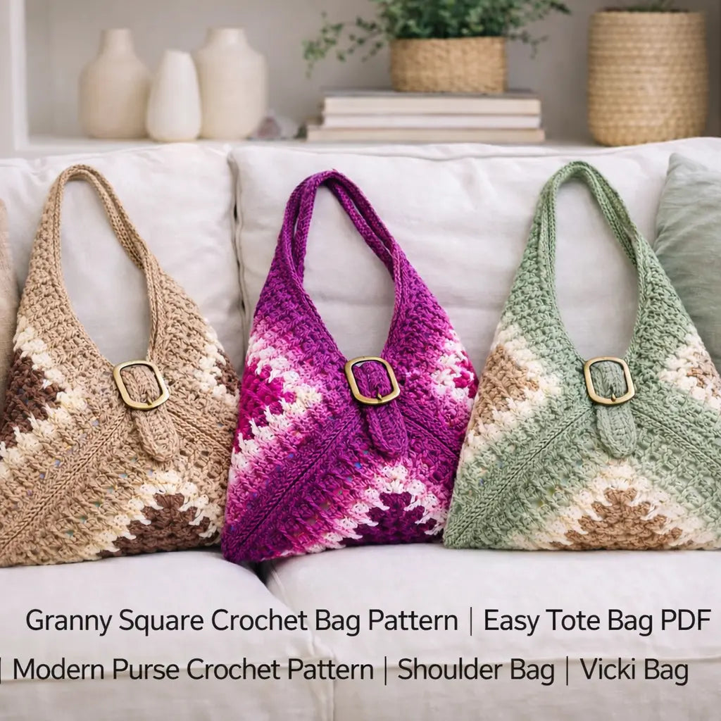 Granny Square Crochet Bag Pattern – PDF Download