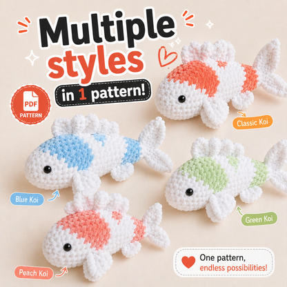 Cute Koi Fish Crochet Pattern (PDF)