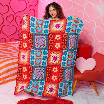 Red Heart Positively Zany Crochet Blanket