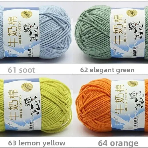 Five-Strand Milk Cotton Yarn for Knitting and DIY Crafts