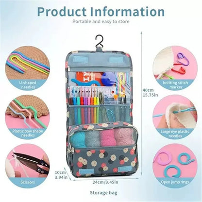 Crochet hanging storage bag